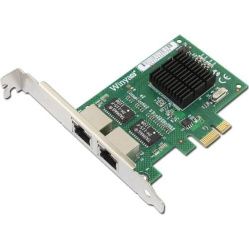 Winyao WY5715T2 PCI-e X1 Desktop Dual-port Gigabit Ethernet Adapter Network Card With Broadcom bcm5715C Chipset