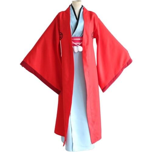 Fukigen na Mononkean The Morose Mononokean Haruitsuki Abeno Red Cape Kimono Set Cosplay Costume Halloween Party Wear