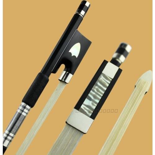 Quality violin bow , mongolia white horse tail hair , carbon fiber violin bow
