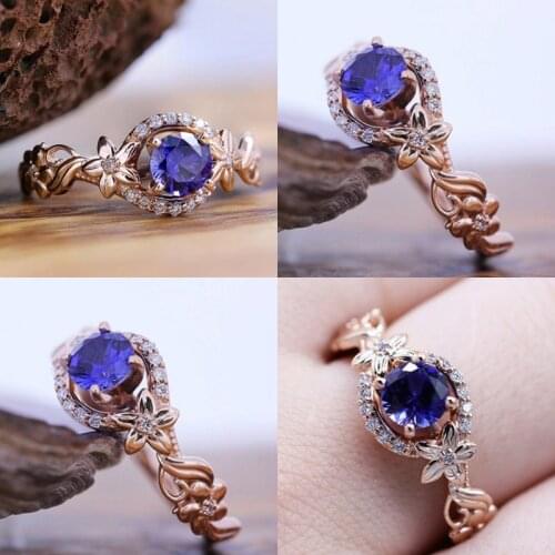 Huitan Romantic Plant Engagement Ring Korean Stylish Cute Little Cherry Flower Rings Factory Wholesale Lots&Bulk Women Gadget