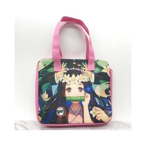 LISM Kimetsu no Yaiba 88425 Anime Portable Lunch Bags Cartoon Picnic Bag Food Handbag Storage Girls Gifts