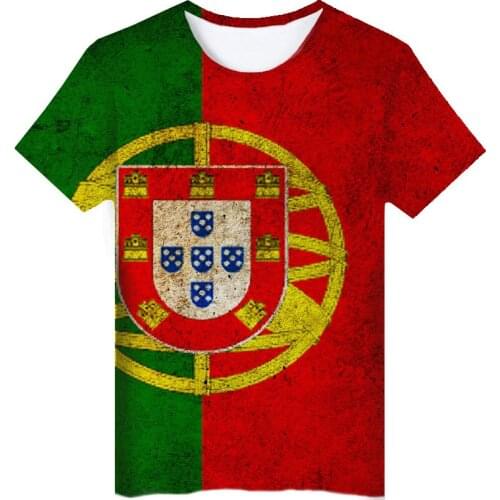 Fashion Design Printed Portugal Flag 3d T Shirts Men Women T-shirt Casual Short Sleeve Harajuku Sport 3D T-shirts Tee Shirt Tops