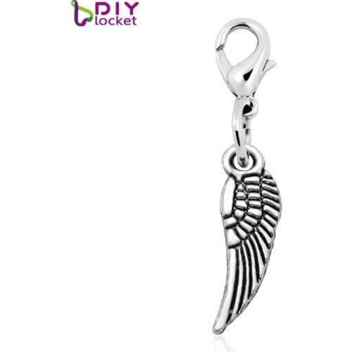 Fashion Charms 20PCS "Wing" dangles necklace & pendants fit floating charm locket with Lobster clasp LSFE21*20