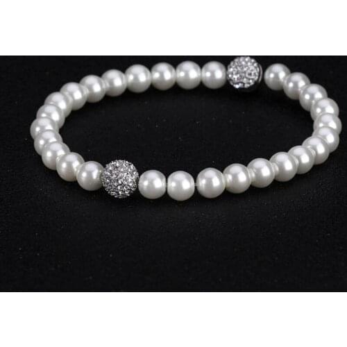 Fashion jewelry, high quality swa, charm, simple, pearly shine, invisible magnetic buckle, all-match pearl bracelet women
