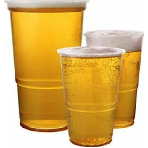 MONGKA Clear Strong Plastic Pink Half Pint Tumblers Disposable Party Beer Classes Cups Clear