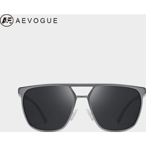 AEVOGUE Polarized Sunglasses Men Aluminium Magnesium Temple Two Beams Retro Brand Design Oculos De sol Driving UV400 AE0754