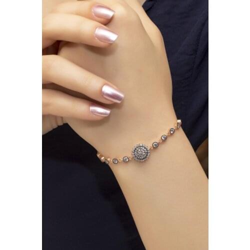 Round Diamond Bracelet-Rose-925 Sterling Silver