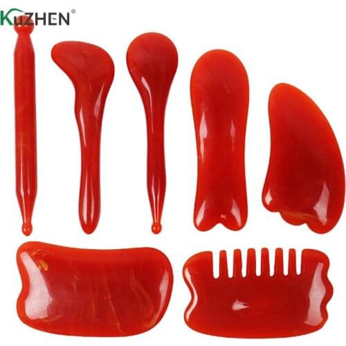 Natural Resin Scraping Board Body Scraper Crystal Scratching Guash Health Care Massager Facial Resin Gua Sha Massage Tools