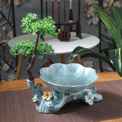 New Chinese style home ceramic fruit plate creative large new year fruit plate snack plate tea table crafts decoration LB031614