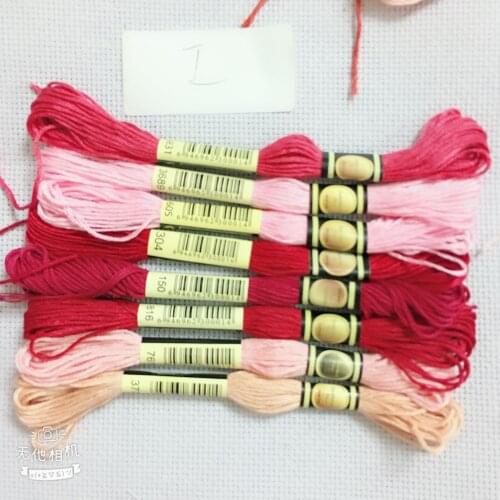 Oneroom Multi-color two labels Cross Stitch Cotton Sewing Skeins Embroidery Thread Floss Kits 6