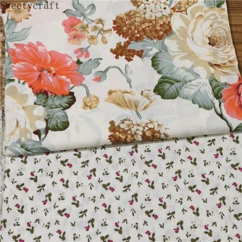 Peony Floral Cotton Fabric Per Half Meter Children Dress Cloth 2021 for diy Sewing Skirt Material Hometextile Clothes 160x50cm