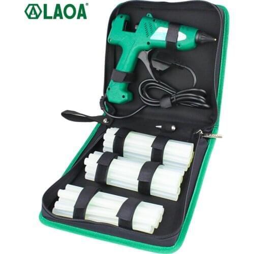 LAOA 100W Hot Melt Glue Gun Bag Set with 11mm Glue Sticks Industrial Thermo Electric Heat Temperature Repair Tool DIY