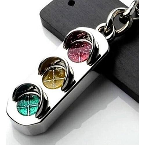 Pendant Jewelry Creative Hangable Colorful Traffic Light Keychain for Gift
