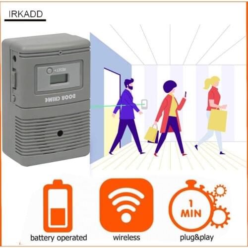 People Visitor Counter with Visitor Chime Function Wireless, Non Directional Footfall Counter | Door Counter | Customer Counter