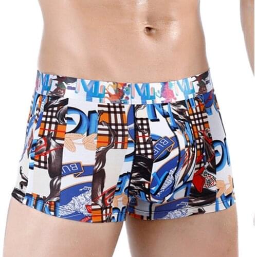 Sexy Underwear Men Lovely Cartoon Print Man Boxers Homme Comfortable Underpants Soft Breathable Male Panties