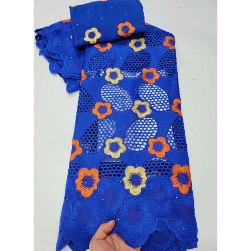 Dubai Fabric 100%cotton Nigerian Lace Fabric High Quality Lace 2021 Swiss Voile Lace Fabric African Dry Lace For Wedding 7yards