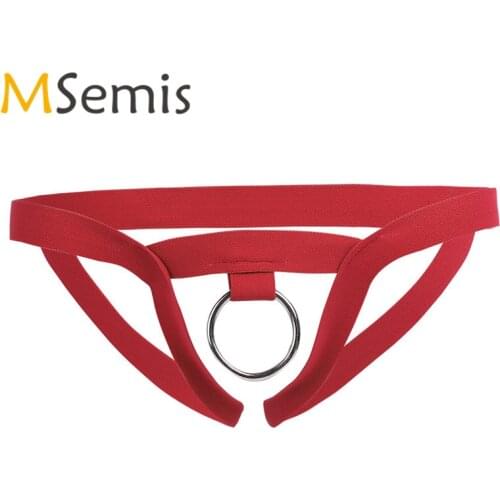 Men Lingerie Sexy Crotchless Panties for Men G-string Bikini Underwear Jockstrap Thong Men Underpants with O-Ring
