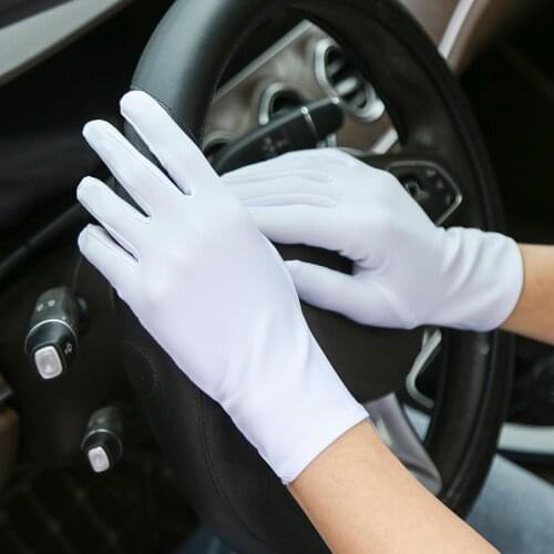 1 pair Unisex White black Full Finger Waiter/driver/Jewelry/Worker Mittens Sweat Absorption Gloves Wedding Etiquette Accessories