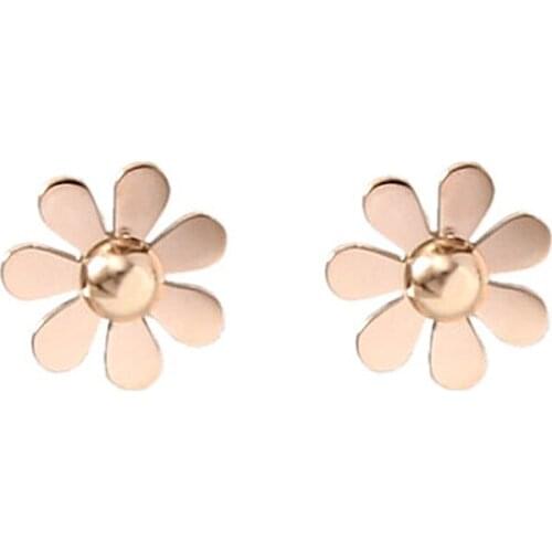 Trendy Stud Earings Fashion Jewelry 2017 Rose Gold Bulgaria Earrings for Women Stainless Steel AAA Zirconia Stud Round Earrings