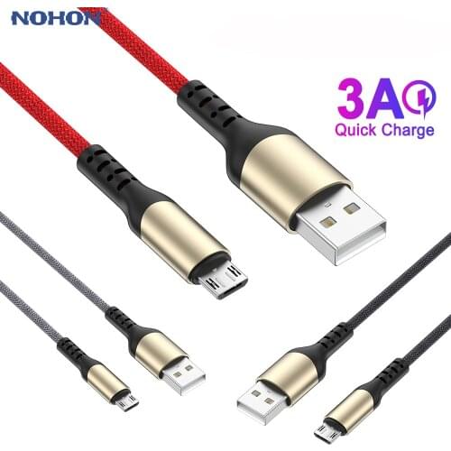 1/ 2/3m Micro USB Cable For Samsung A10 Honor 10i Redmi Note 5 micro usb Android Mobile Phone Cord Data Charger Fast Charge Wire