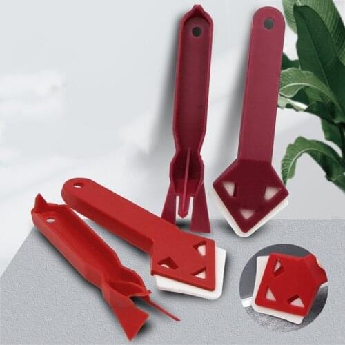 1set Silicone Glass Cement Scraper Tool Caulking Sealant Finishing Grout Floor Cleaning Tile Dirt Tool Spatula Glue Shovel DIY