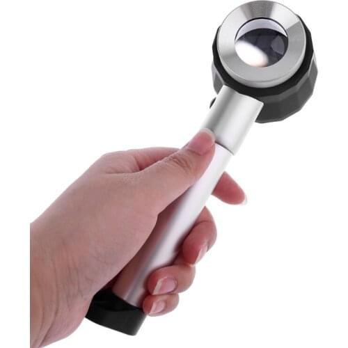 10X Magnifier Loupe Lens with Scale LED Light Handheld Reading Holding Metal Magnifying Glass for textile print jewelry repair