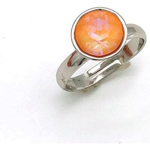 11.11 Round Designer Open Rings For Women made with Austrian Crystal Fashion Resizable Girls Rings Wedding Party Jewelery Gift