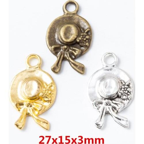 15 pcs Vintage zinc alloy charms hat pendant DIY Bracelet Necklace metal jewelry accessories Makings 6675