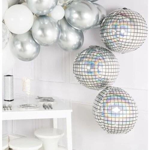 20Pcs 22Inch Disco Bar Ball Helium Balloon Dance Party Decorative Metalic Balloon Party Adult Birthday Wedding Space Party Decor