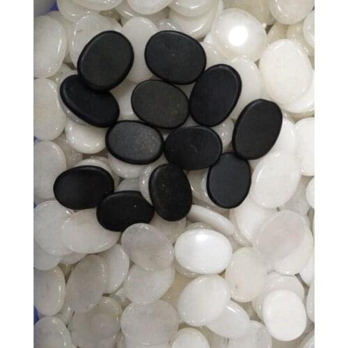 20 pcs black/white Natural Energy Massage Stone Set Hot SPA Rocks Basalt Stone 3*4cm Stone Therapy Pain Relief Health Care