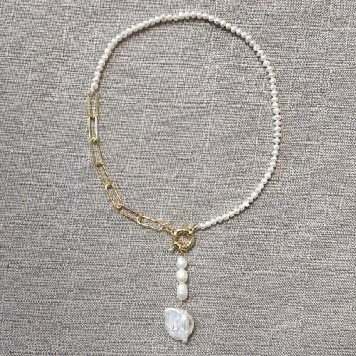 2020 new punk freshwater pearl necklace handmade high quality кулоны подвеска женская чекер на шею Banquet jewelry gift wholesal