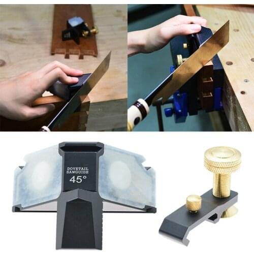 203F Closely Fit Angle Saw Gauge Woodworking Tool, Double 45 Degree Angle Cutting Guide Tenon Tool, 25mm/0.98In Max Width