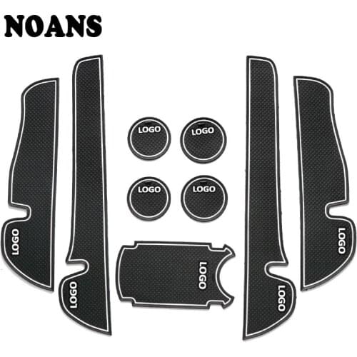 9pcs/set Non-Slip Door Mats Gate Slot PAD Fit For TOYOTA VERSO EZ 2011 2012 2013 2014 2015 Red White With Silicon