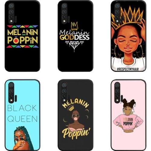 Afro Black Girl Magic Queen Melanin Poppin Phone Case For Huawei Nova 6se 7 7pro 7se honor 7A 8A 7C 9C Play