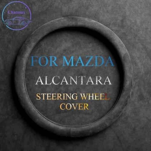 Alcantara Suede Leather Car Steering Wheel Cover Universal for Mazda 3 Axela Atenza CX-4 CX-8 CX-30 MX-5 37-38cm Wrap