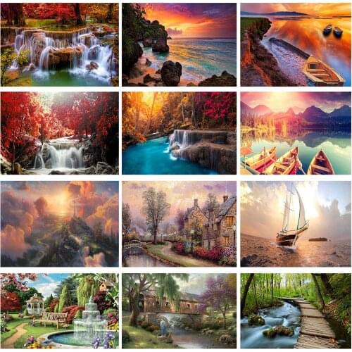 5D Diy Diamond Painting garden landscape Full Round Drill Diamond Embroidery Mosaic Cross Stitch Home Decoration