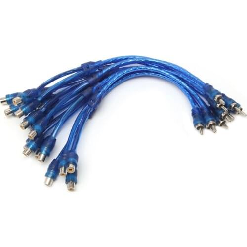 Car MP3 Audio RCA 1 Male to 2 Female Y Splitter Cable Adapter Cord 87HE