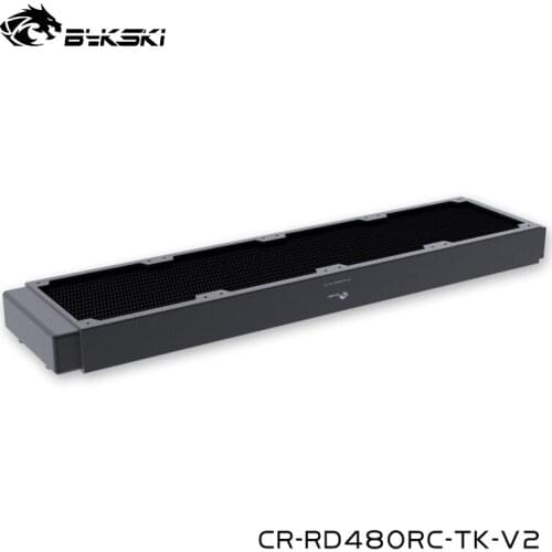 Bykski Black Water Cooling 480mm Copper Radiator,About 40mm Thickness ,Better For 12cm ,25mm Thick Fan,CR-RD480RC-TK-V2