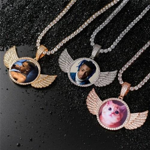 Hip Hop Custom Made Photo Memory Medallions Iced Out Bling Solid Cubic Zircon Necklace & Pendant For Men Jewelry