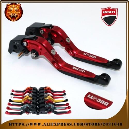 For DUCATI HYPERMOTARD 1100/S/EVO SP MOTO MOTOBIKE RED BLACK ORANGE Motorcycle Adjustable Folding Extendable Brake Clutch Leve