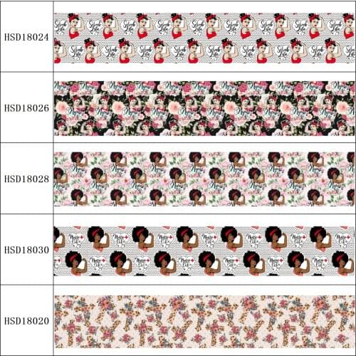 HSDRibbon free shipping 3" 75mm heat transfer printed hsd-design series Grosgrain Ribbon 50Yards/Roll