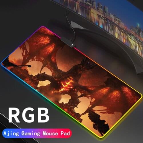 Gaming Mouse Pad Large 80x30/90x40cm World of Warcraft rgb Mousepad Light WOW Mat Computer Gamer LED Backlight Keyboard Carpet