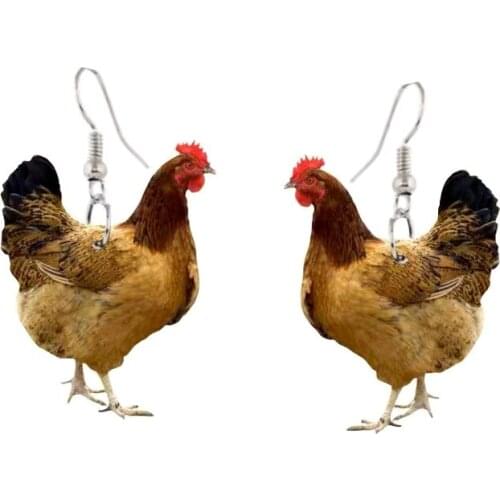 Creative Fashion Acrylic Animal Hen Earrings Men And Women With The Same Paragraph Funny Ear Studs Jewelry Personalized Earrings