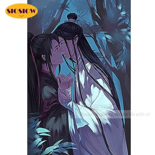 Mo Dao Zu Shi Anime 5d Mosaic Embroidery Diamond Painting Crystal Full Square Wei Wuxian Lan Wangji Dao Mo To Shi Action Figure