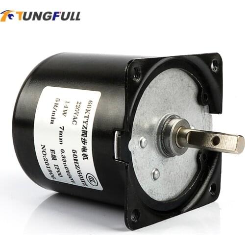 220V AC 14W Micro Gear Motor 60KTYZ 50Hz Permanent Magnet Synchronous Gear Motor Low Speed 2.5 5 10 15 20 30 50 60 80 110 rpm