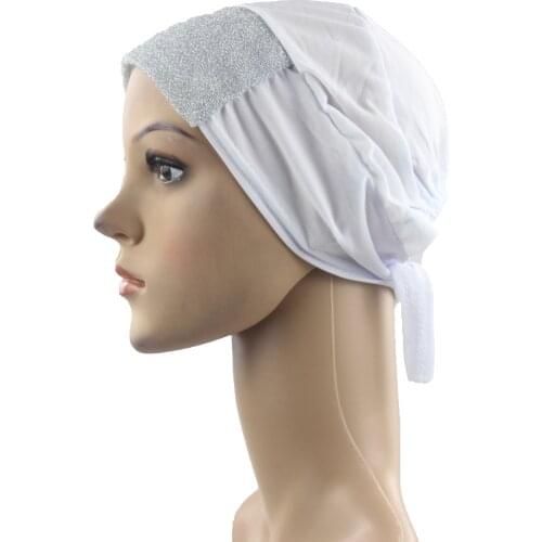 Muslim Women Girls Hijab Underscarf Cap Shawl Islim Scarf Inner Headband Patchwork Hijab Polyester Wholesale