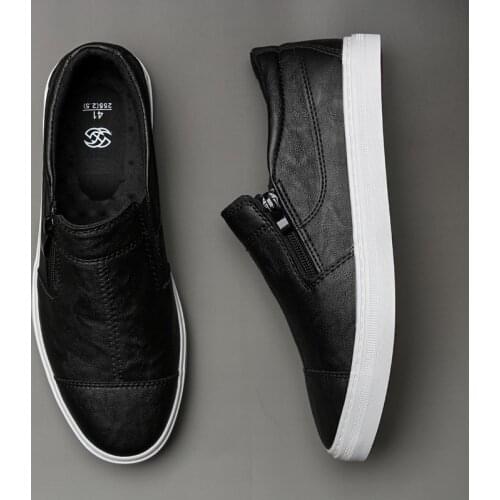 2020 New Men Leather Shoes British Men Shoes Leather Casual Moccasins Men Loafer Trend High Top Sneakers Comfortable Male Shoes