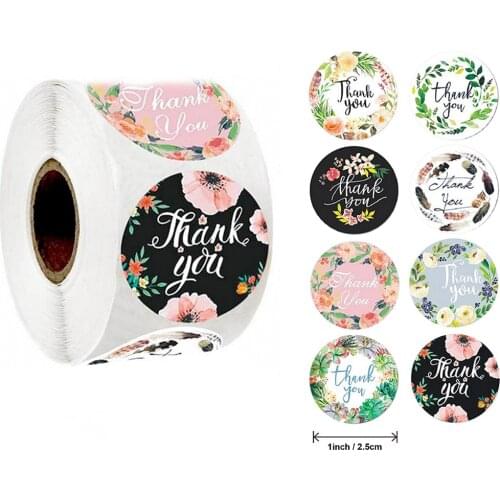 500pcs 2.5cm Thank You Stickers Gift Scrapbooking Sealing Stickers Birthday Wedding Present Box Decoration Labels DIY Accessory