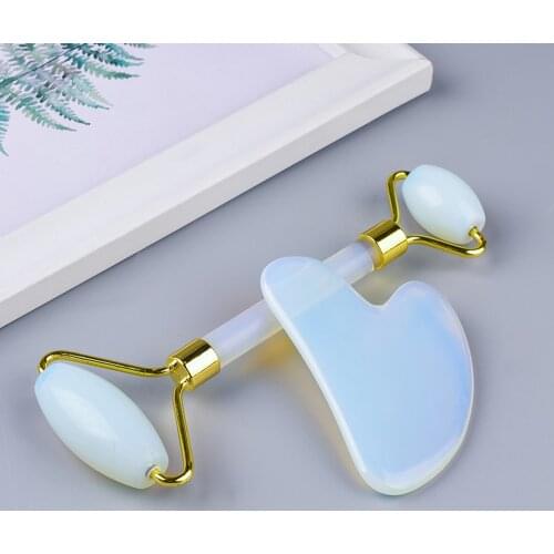2 in 1 Jade Massager Natural Facial Roller Neck Body Gua Sha Board Health Set Face Thin Wrinkle Massager Care Body Beauty Tool