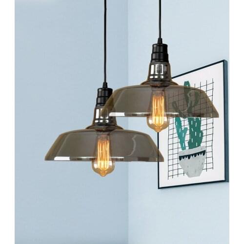 Simple single head restaurant small chandelier loft industrial style bar clothing store coffee shop glass table lamp